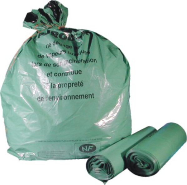 Sac poubelle 100 litres NF Environnement vert - 200 sacs sur